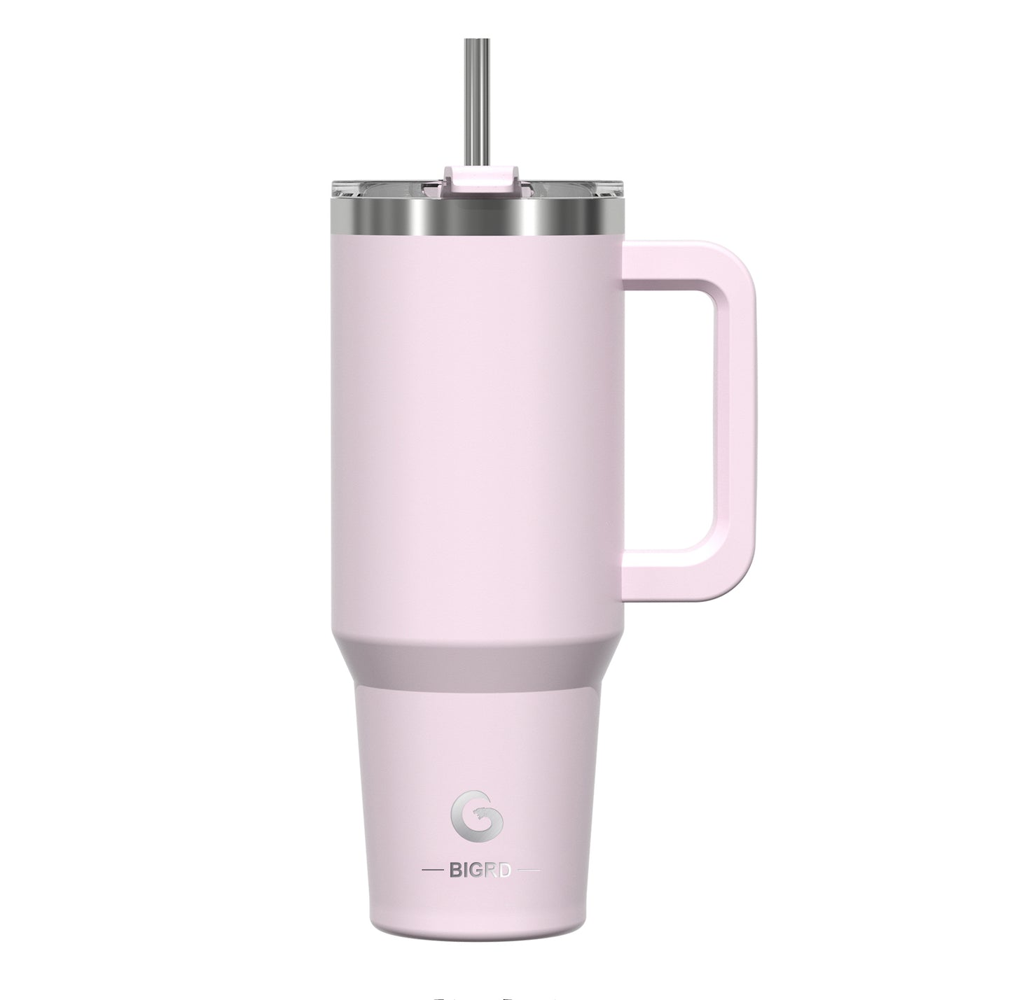 40oz Coffee Mug to Go Thermal Mug Double-Walled Stainless Steel with Handle and Straw Thermal Tumbler-Pink