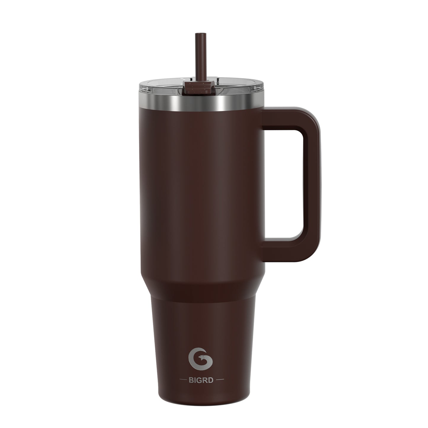 40oz Coffee Mug to Go Thermal Mug Double-Walled Stainless Steel with Handle and Straw Thermal Tumbler-Wine