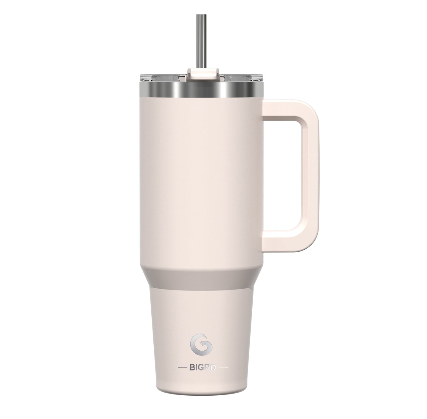 40oz Coffee Mug to Go Thermal Mug Double-Walled Stainless Steel with Handle and Straw Thermal Tumbler-Skin pink